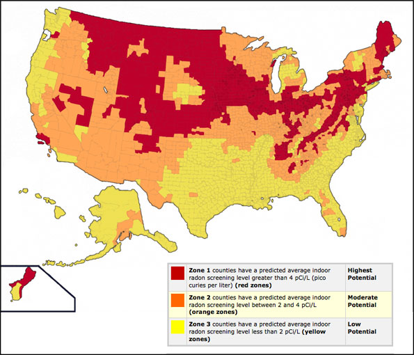 Radon Gas Level Chart